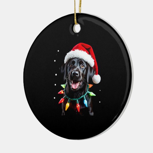 Black Lab Labrador Christmas Tree Light Pajama Dog Keramik Ornament (Links)