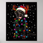 Black Lab Labrador Christmas Tree Light Pajama Dog Poster (Vorne)