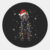 Black Lab Labrador Christmas Tree Light Pajama Dog Runder Aufkleber (Vorderseite)