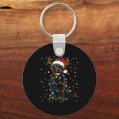 Black Lab Labrador Christmas Tree Light Pajama Dog Schlüsselanhänger (Vorderseite)