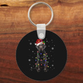 Black Lab Labrador Christmas Tree Light Pajama Dog Schlüsselanhänger (Vorderseite)