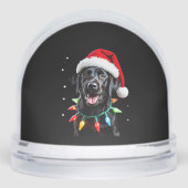 Black Lab Labrador Christmas Tree Light Pajama Dog Schneekugeln (Vorderseite)