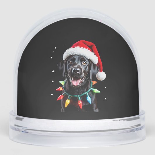 Black Lab Labrador Christmas Tree Light Pajama Dog Schneekugeln (Vorderseite)