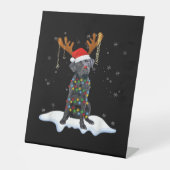 Black Lab Labrador Christmas Tree Light Pajama Dog Sockelschild (Vorderseite)