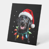 Black Lab Labrador Christmas Tree Light Pajama Dog Sockelschild (Vorderseite)