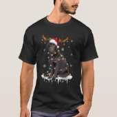 Black Lab Labrador Christmas Tree Light Pajama Dog T-Shirt (Vorderseite)