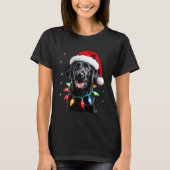 Black Lab Labrador Christmas Tree Light Pajama Dog T-Shirt (Vorderseite)