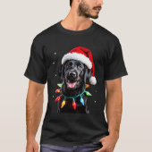 Black Lab Labrador Christmas Tree Light Pajama Dog T-Shirt (Vorderseite)