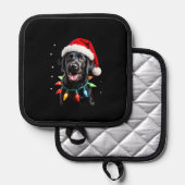 Black Lab Labrador Christmas Tree Light Pajama Dog Topflappen (Vorderseite/Rückseite)