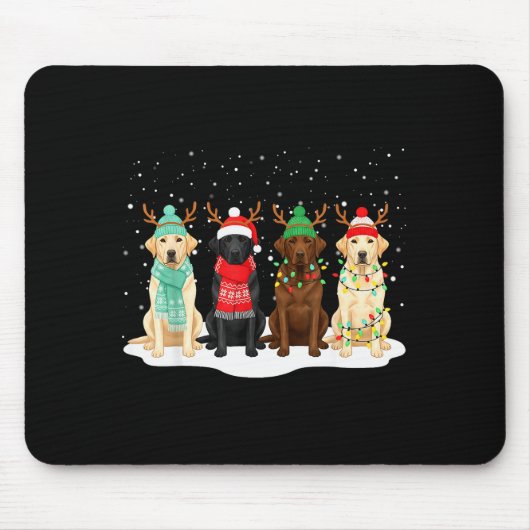 Black Lab Labrador Dog Christmas Crew Matching Fam Mousepad (Vorne)