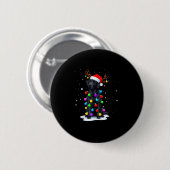 Black Lab Labrador Dog Funny Christmas Lights Rein Button (Vorne & Hinten)