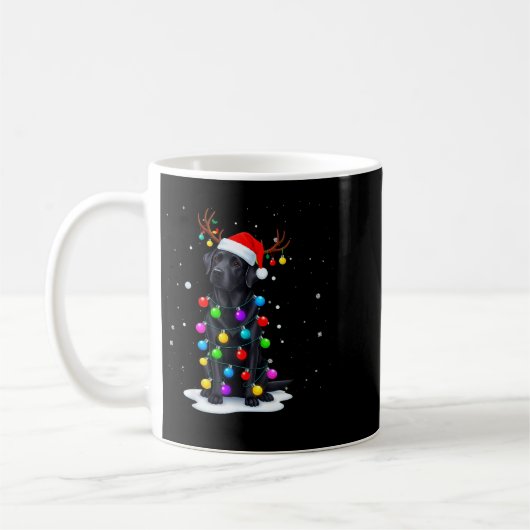 Black Lab Labrador Dog Funny Christmas Lights Rein Kaffeetasse (Links)