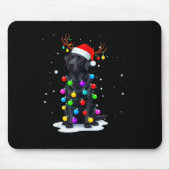 Black Lab Labrador Dog Funny Christmas Lights Rein Mousepad (Vorne)