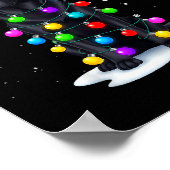 Black Lab Labrador Dog Funny Christmas Lights Rein Poster (Ecke)