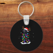 Black Lab Labrador Dog Funny Christmas Lights Rein Schlüsselanhänger (Vorderseite)