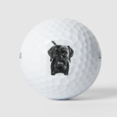 Black Lab Labrador Dog Golf Ball (Vorderseite)