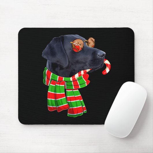 Black Lab Labrador Dog Owners Christmas Xmas Holid Mousepad (Mit Mouse)