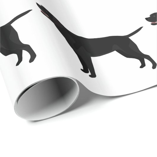 Black Lab - Labrador Retriever Rasse Silhouette Geschenkpapier (Rolleneckpunkt)