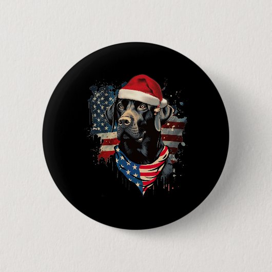 Black Lab Labrador Vintag Weihnachten Pajama Button (Vorderseite)