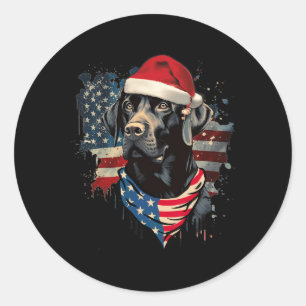 Black Lab Labrador Vintag Weihnachten Pajama Runder Aufkleber