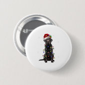 Black Lab Labrador Weihnachtsbaum Light Pajama Dog Button (Vorne & Hinten)