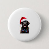 Black Lab Labrador Weihnachtsbaum Light Pajama Dog Button (Vorderseite)