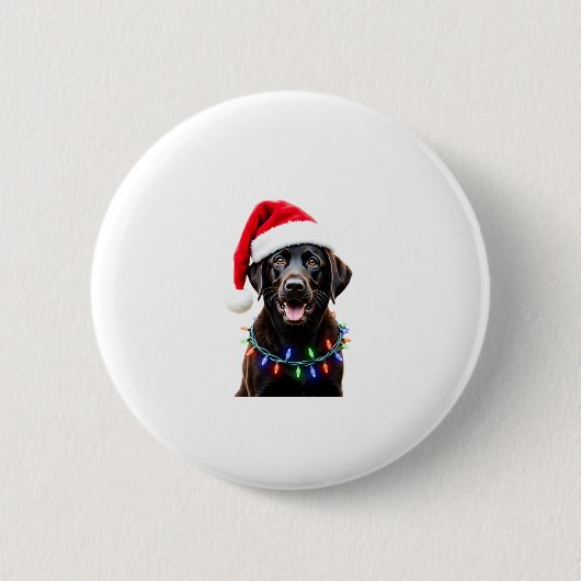 Black Lab Labrador Weihnachtsbaum Light Pajama Dog Button (Vorderseite)