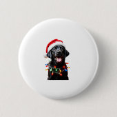 Black Lab Labrador Weihnachtsbaum Light Pajama Dog Button (Vorderseite)