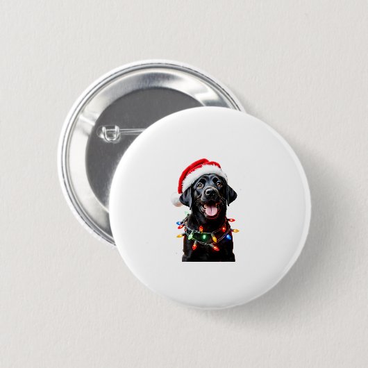Black Lab Labrador Weihnachtsbaum Light Pajama Dog Button (Vorne & Hinten)