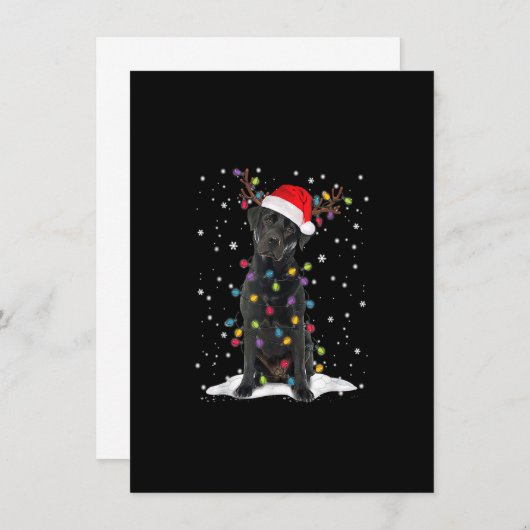 Black Lab Labrador Weihnachtsbaum Light Pajama Dog Einladung (Vorne/Hinten)