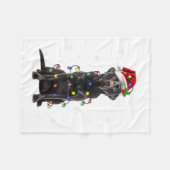 Black Lab Labrador Weihnachtsbaum Light Pajama Dog Fleecedecke (Vorderseite (Horizontal))