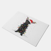 Black Lab Labrador Weihnachtsbaum Light Pajama Dog Fußmatte (Schrägansicht)