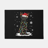 Black Lab Labrador Weihnachtsbaum Light Pajama Dog Fußmatte (Vorderseite)