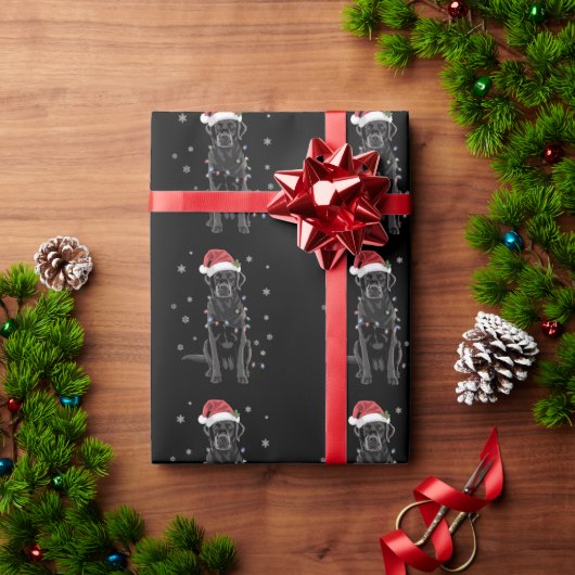 Black Lab Labrador Weihnachtsbaum Light Pajama Dog Geschenkpapier (Feiertagsgeschenk)