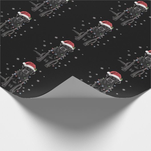 Black Lab Labrador Weihnachtsbaum Light Pajama Dog Geschenkpapier (Ecke)