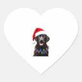 Black Lab Labrador Weihnachtsbaum Light Pajama Dog Herz-Aufkleber (Vorderseite)