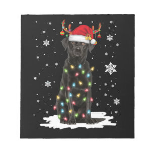 Black Lab Labrador Weihnachtsbaum Light Pajama Dog Notizblock
