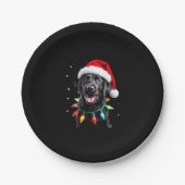 Black Lab Labrador Weihnachtsbaum Light Pajama Dog Pappteller (Vorderseite)