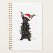 Black Lab Labrador Weihnachtsbaum Light Pajama Dog Planer (Vorderseite)