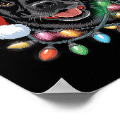 Black Lab Labrador Weihnachtsbaum Light Pajama Dog Poster (Ecke)