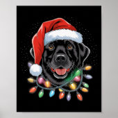 Black Lab Labrador Weihnachtsbaum Light Pajama Dog Poster (Vorne)