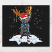 Black Lab Labrador Weihnachtsbaum Light Pajama Dog Schaumweinetikett (Einzelnes Label)