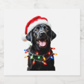Black Lab Labrador Weihnachtsbaum Light Pajama Dog Schaumweinetikett (Einzelnes Label)