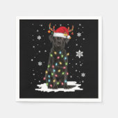 Black Lab Labrador Weihnachtsbaum Light Pajama Dog Serviette (Vorderseite)
