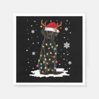 Black Lab Labrador Weihnachtsbaum Light Pajama Dog Serviette