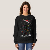 Black Lab Labrador Weihnachtsbaum Light Pajama Dog Sweatshirt (Vorne ganz)