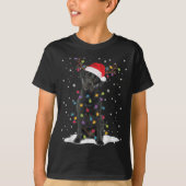 Black Lab Labrador Weihnachtsbaum Light Pajama Dog T-Shirt (Vorderseite)