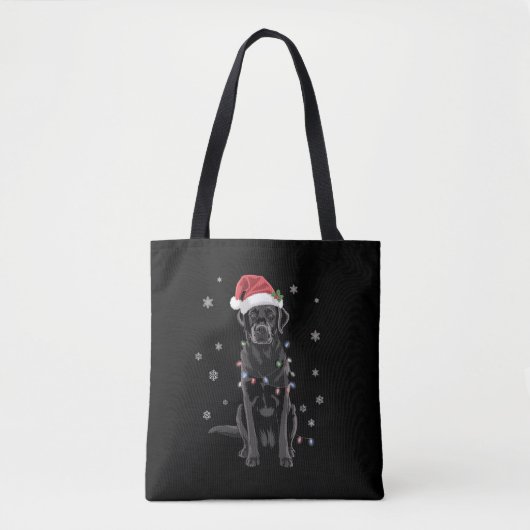 Black Lab Labrador Weihnachtsbaum Light Pajama Dog Tasche (Vorderseite)