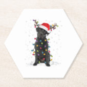 Black Lab Labrador Weihnachtsbaum Light Pajama Dog Untersetzer (Vorderseite)