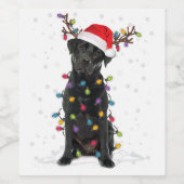 Black Lab Labrador Weihnachtsbaum Light Pajama Dog Weinetikett (Einzelnes Label)